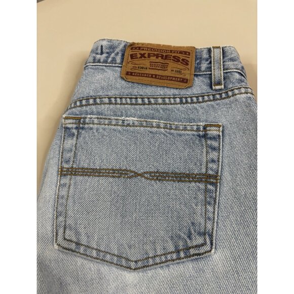 VTG Express 9/10 (Actual 30x27.5) LightWash Low Rise Flare Jeans 100% Cotton EUC - Picture 2 of 13